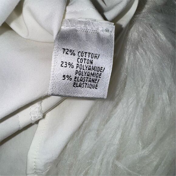 Vintage Lafayette 148 New York Tuxedo Pleated White Button-Up Blouse Size 8 - Picture 9 of 10